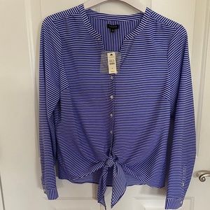 Talbots Brand New Blue and White striped Top